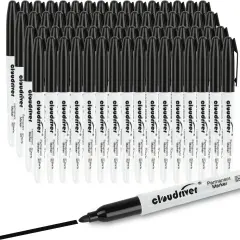 Permanent Markers, 148 Pack Black Permanent Markers Set, Fine Point, Bulk Permant Markers Work on Wood, Plastic, Metal, Stone, Glass