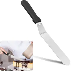 6" Small Angled Icing Spatula, Professional Food Grade Stainless Steel Cake Spatula with Sturdy & Durable Handle, Ideal for Frosting & Decorating Cakes, Baking