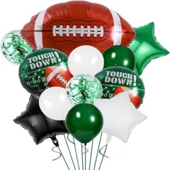 Football Party Balloons,27 Inch Football Shape Balloon Mylar Foil Latex Balloon Bouquet for Kids Teenagers Sport Theme Birthday Party Decors, Super Sunday Touchdown Party Decors Supplies