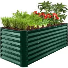Best Choice Products 8x2x2ft Raised Metal Outdoor Garden Bed, Planter Box for Flowers, Vegetables, Herbs Dark Green