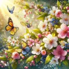 Paint by Numbers Kit for Adults Beginner, Flowers Butterfly Adult Paint by Number Kits on Canvas, Colorful Flowers DIY Acrylic Oil Number Painting Kits for Home Decor Gift 16"x16"