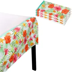 Blue Panda Luau Party Plastic Table Cover (54 x 108 in, 3 Pack) Multicolor