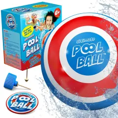 Activ Life Ultimate Pool Ball, Fill It with Water for Underwater Swimming Pool Games, Passing, Dribbling, Diving Fun Toys for Boys & Girls Aged 6-14, Summer Gifts, Beach Trips, 6 inches, Blue/ Red