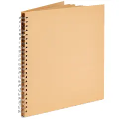 12x12 Scrapbook Album Hardcover (Blank), Kraft Paper Material Spiral Bound Sketchbook for Drawing, Writing, Arts and Crafts Projects, Home, Office, School (40 Sheets Total) Brown