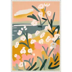 Flowers By The Sea by Treechild Framed Canvas Wall Art