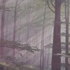 Enchanted Forest Designer Printed AIDA Fabric. Canvas for embroidery with an applied backgroundKF-1114A