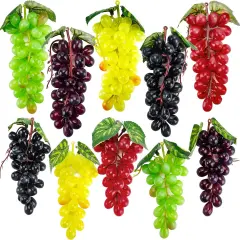 10 Bunches Fake Grapes - (5 Colors,2 Size)