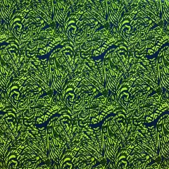 1 Yard Traditional Polynesian Tattoo Swirl Fabric 100% Cotton Light Barkcloth, 36" L x 45" W Green