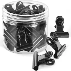 36 Pieces Black Push Pins Clips Metal Push Pins with Clips Black Pushpin Clips Bulldog Clips with Pins Thumb Tacks for Bulletin Board Cork Board Cubicle Wall for Classroom School Office