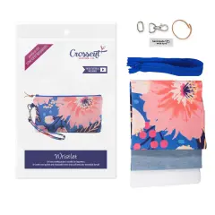 Crosscut Sewing Co.&reg; Wristlet Sewing Kit - Beginner Sewing Project Kit Dahlia blue