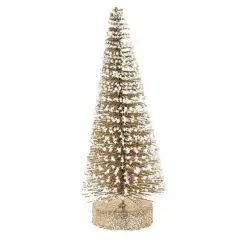 Champaign White Glitter Tree 10"