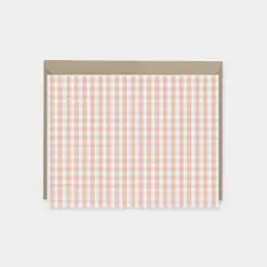 Pink Gingham Note Cards
