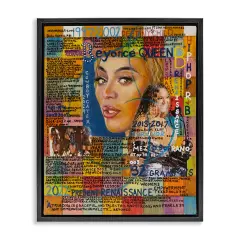 Stupell Industries Beyonce Musician Collage Framed Floater Canvas Wall Art Design by Sabin