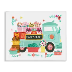 Stupell Industries Happy Place Flower Truck Canvas Wall Art Design by Irene Chan