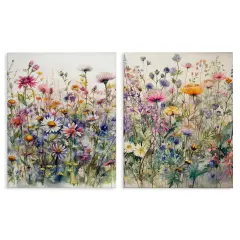 Stupell Industries Watercolor Daisy & Aster Field 2 pc Canvas Wall Art Set Design by Ryley Gray