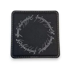 Coaster - The One - SET OF 2 - Leather or Stitched Cork Black/Silver