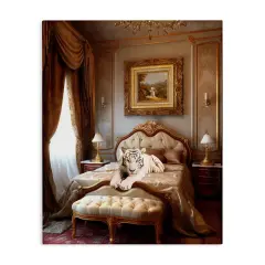 Stupell Industries Tiger in Regal Room Canvas Wall Art Design by Ziwei Li