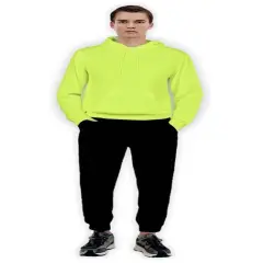 Gildan&reg; DryBlend Crew Neck Long Sleeve Hooded Sweatshirt Safety green