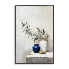 Stupell Industries Olives & Pottery Still Life Framed Giclee Wall Art Design by Sisi and Seb