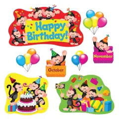 Monkey Mischief&reg; Birthday Bulletin Board Set