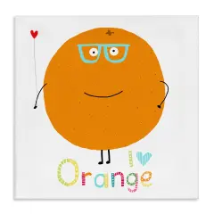 Stupell Industries Fun Smiling Orange Canvas Wall Art Design by Carla Daly