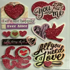 Designer Valentine's Day Love Dimensional Stickers