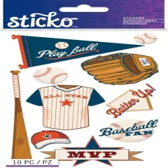 Sticko Baseball Words & Icons Flat Stickers