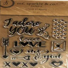 Ms. Sparkle Cling Love Stamps-11 Pieces
