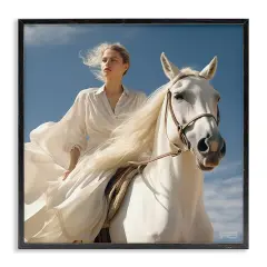 Stupell Industries Windswept Equestrian Girl Framed Giclee Wall Art Design by RB