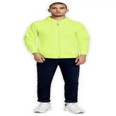 Gildan&reg; Classic Fit Full-Zip Long Sleeve Hooded Sweatshirt Safety green