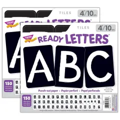 Black 4" Tiles Uppercase Ready Letters&reg;, 150 Pieces Per Pack, 2 Packs
