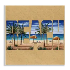 Stupell Industries Tropical Beach Typography Wall Plaque Art Design by Art Brands Holdings, LLC.