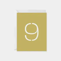 Age 9 Stencil Number Birthday Card