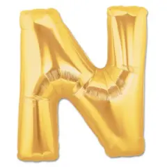 LETTER N FOIL GIANT BALLOON Metallic Gold
