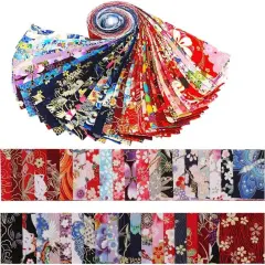 40 Pcs Jelly Roll Fabric Strips (Japanese Style Printed Cotton)