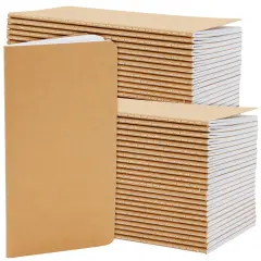 48 Pack Kraft Paper Notebooks Bulk, H5 Lined Journals for Writing, Students, Office, Travelers (80 Pages) Brown