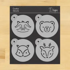 Large Baby Woodland Animals Cookie Stencil Set | C1019 by Designer Stencils | Cookie Decorating Tools |