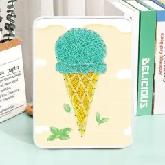 Ice Cream String Art Kit with Stand. Simple Decorative DIY String Art Craft Kit M1-2 DHBC28017