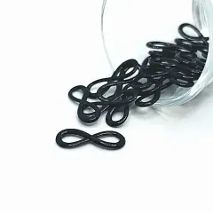 Black Infinity Connector Charms, 23x8mm