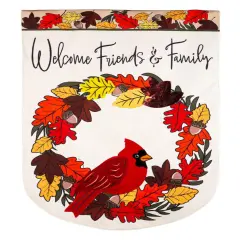 Welcome Friends & Family Cardinal Banner 2 Sided Applique