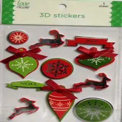 Love Nicole Christmas Icons Dimensional Stickers