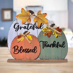 Wooden Rustic Pumpkin Design Fall Table Decoration