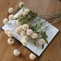 5pcs Realistic Artificial Dandelion and Chrysanthemum Stems &ndash; Faux Flowers Bulk for Boho Wedding Decor & Table Arrangements