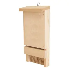 Natural Pine Wood Outdoor Bat House Kit for 12 Bats with Weather-Resistant Mounting