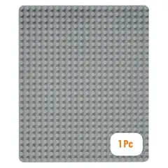 Classic Big Briks Baseplate 15" x 10.5" Large Building Brick Baseplate by Strictly Briks | 100% Compatible with All Major Brands | Single Light Gray Flat Bottom Base Plate, Ages 3-14 Grey