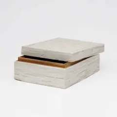 CHISELED JEWELRY BOX/IVORY BONE