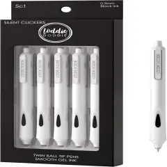Retractable Gel Pens - 0.5mm Tip Gel Pens for Journaling, White Barrels, Silent Clicker, Smooth Writing, Quick-Dry Ink, Gel Pen Set