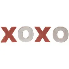 Wooden XOXO Letter Set with Distressed Finish for Freestanding Display