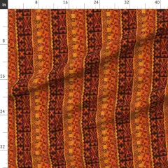 Various Fabrics by the Yard or Fat Quarter Tiki Hawaiian Tropical Orange Red Rust Vintage Polynesian Flower Custom Printed Fabric by Spoonflower