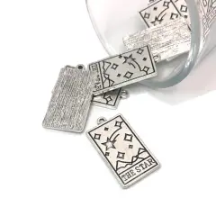 The Star Silver Tarot Card Fortune Teller Pendant, 28x15mm